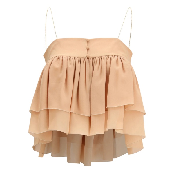 ruffled chain strap top