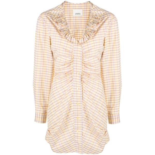 ruffled collar shirt dress