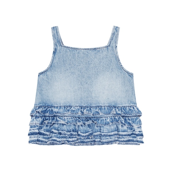 ruffled denim top