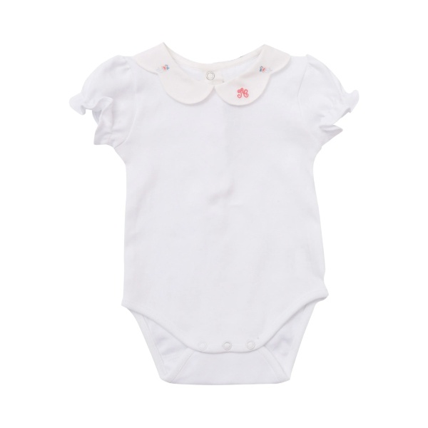 ruffled embroidered bodysuit