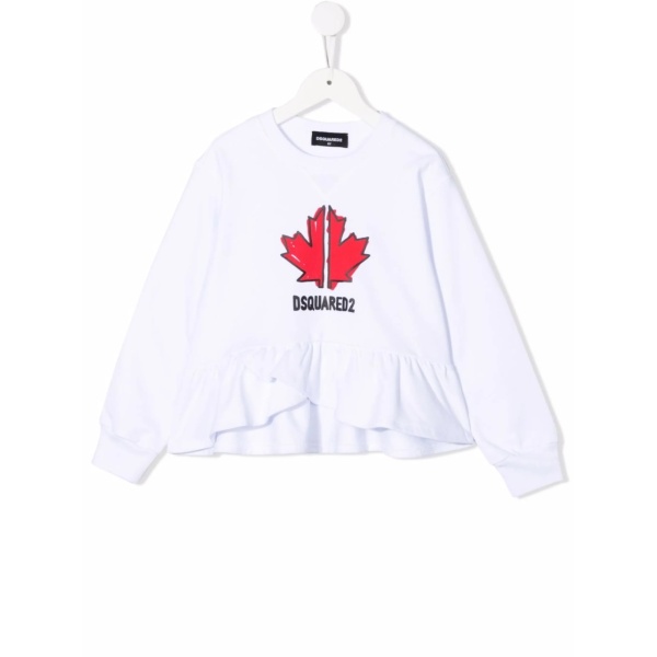 ruffled-hem sweatshirt