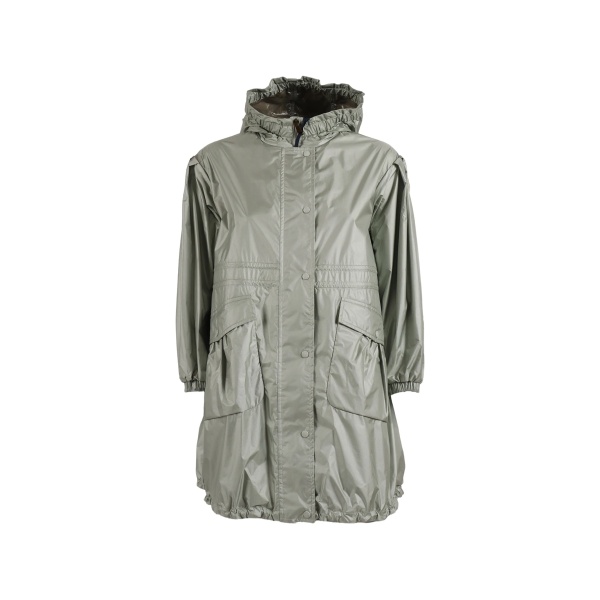 ruffled parka coat