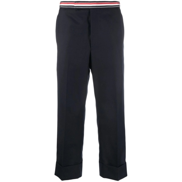 RWB-waistband cropped tailored trousers