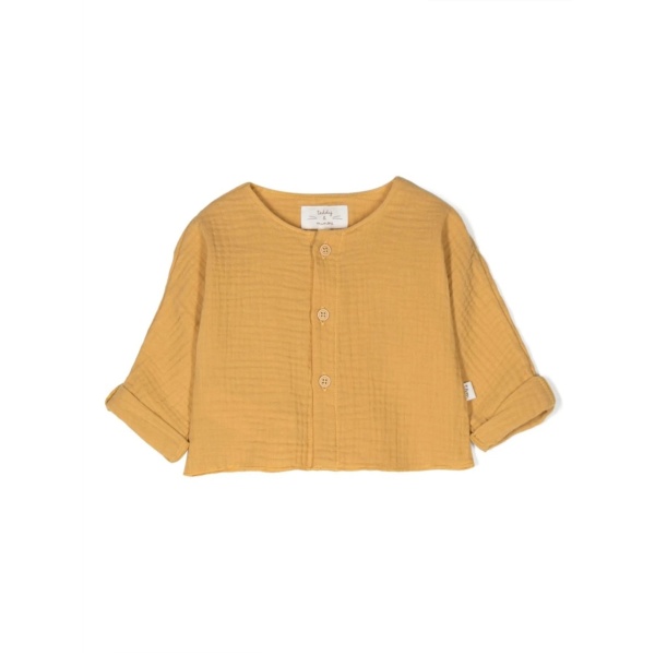 seersucker buttoned cardigan