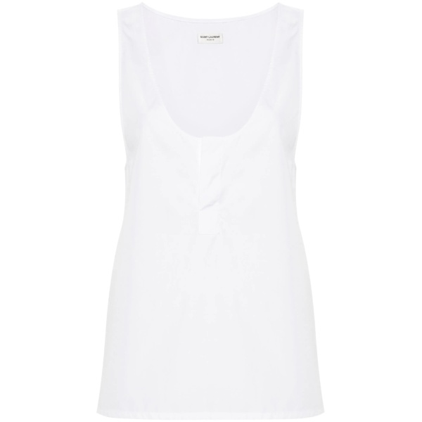 semi-sheer henley tank top