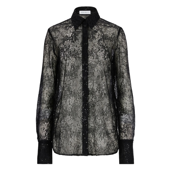 sequin-embellished bell-cuffs shirt