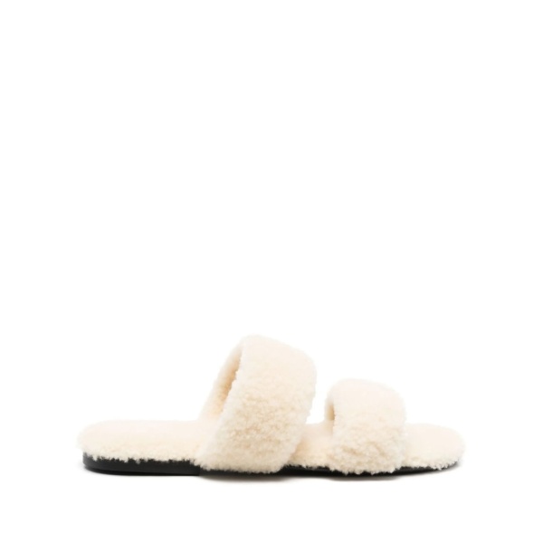 shearling flat slides