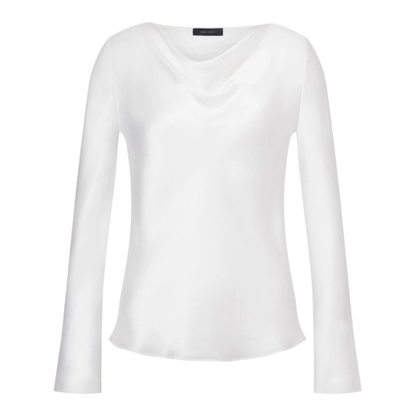 silk-blend cowl-neck top