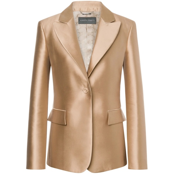 single-breasted satin blazer