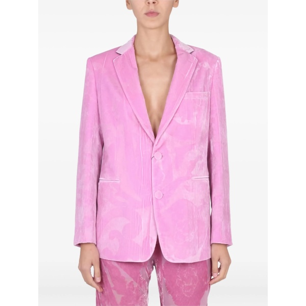 single-breasted velvet blazer