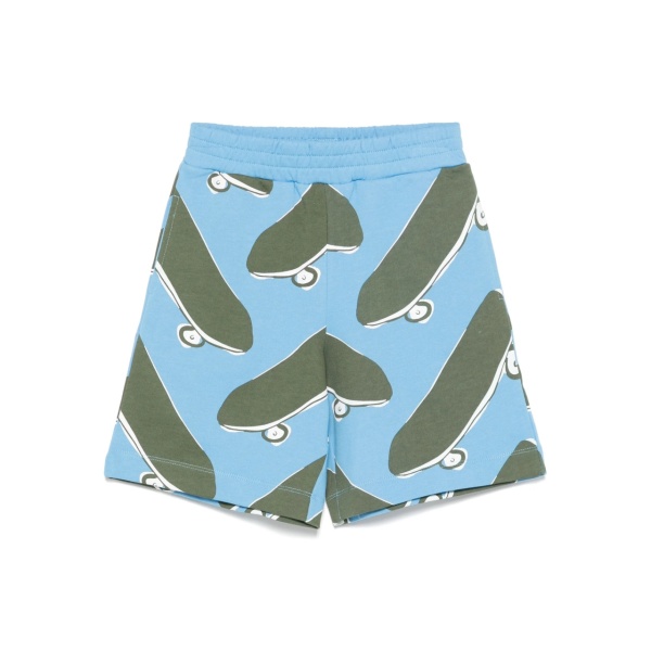skateboard-print shorts