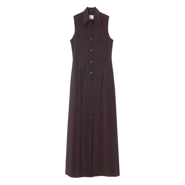 sleeveless button-fastening maxi dress