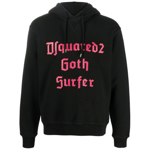 slogan-print hoodie