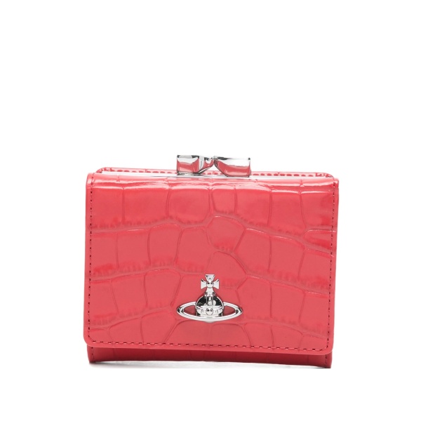 small Frame croc-effect clasp wallet
