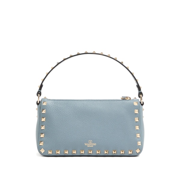 small Rockstud grained shoulder bag