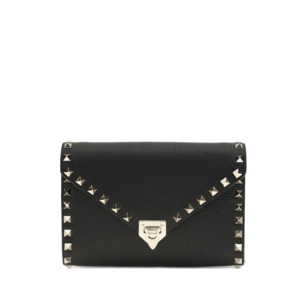 small Rockstud leather chain wallet