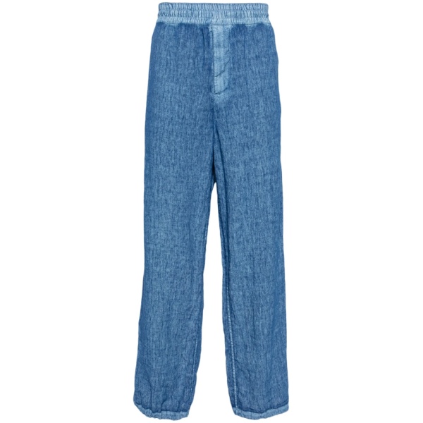 straight-leg linen trousers