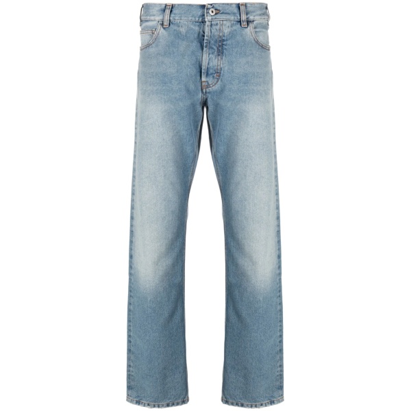 straight-leg washed jeans