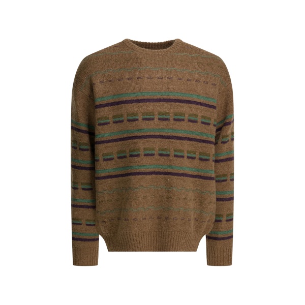 striped crew-neck sweater