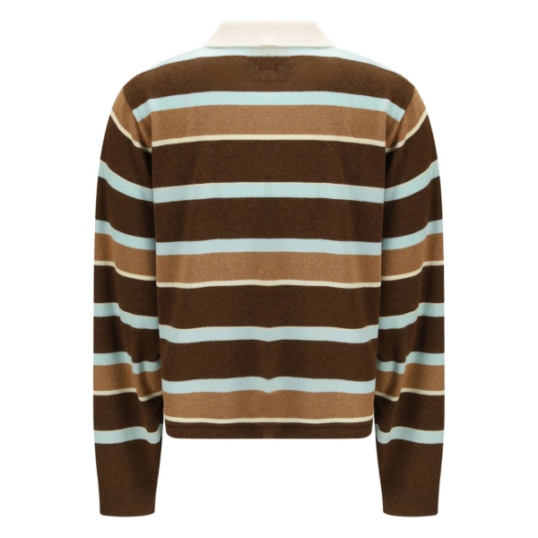 striped cropped polo top