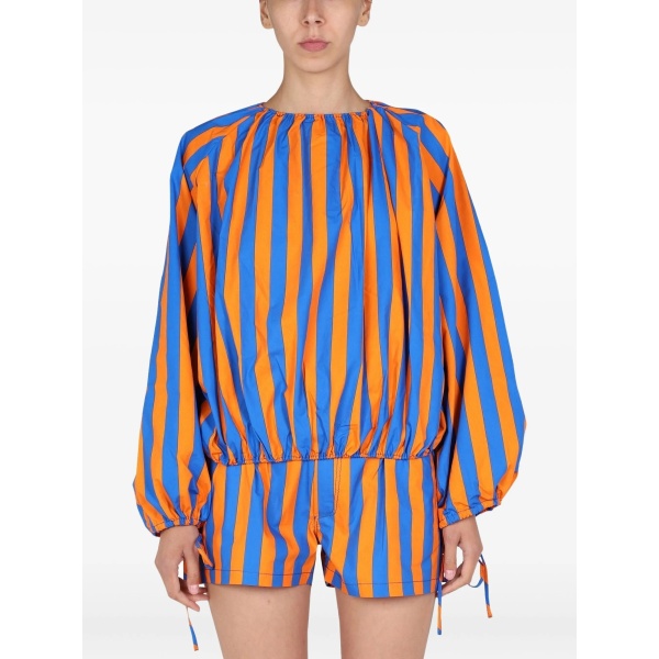 striped gathered top