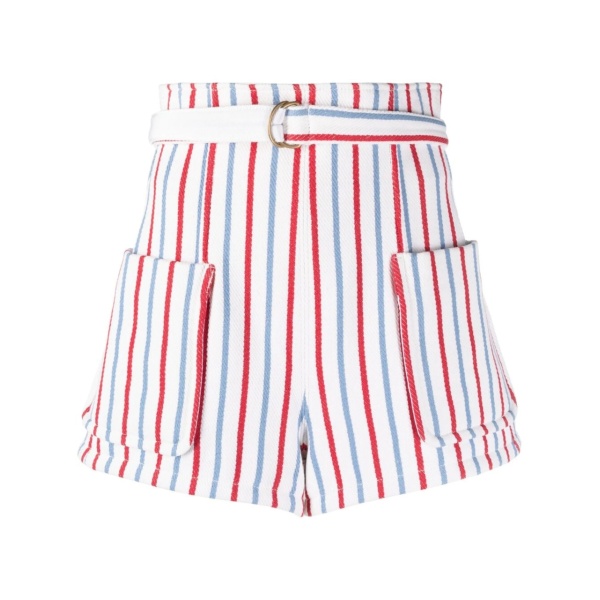 striped high-waisted shorts