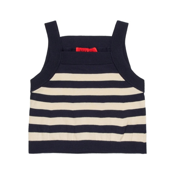 striped logo-detail knitted top