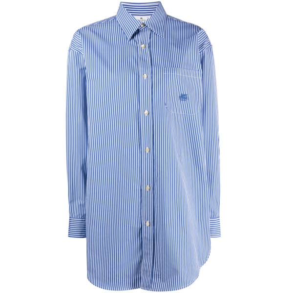striped logo-embroidered cotton shirt