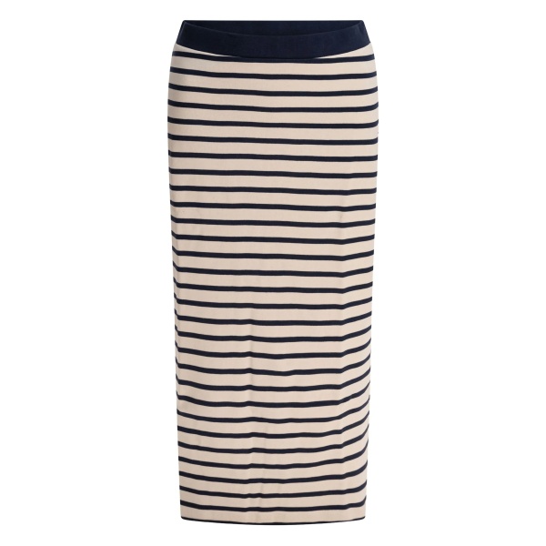 striped-pattern midi skirt