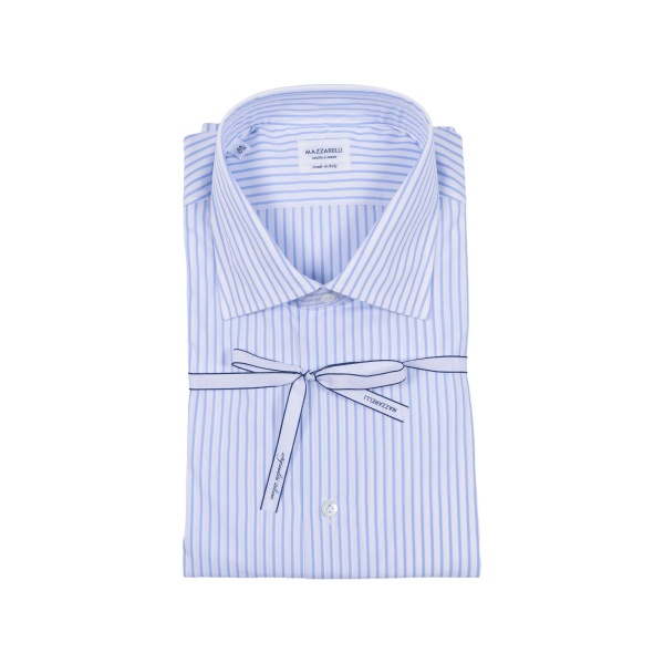 striped-pattern slim-fit shirt