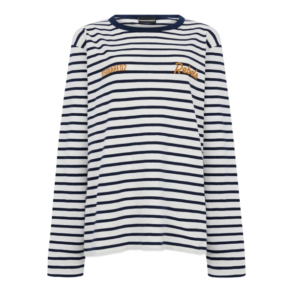 striped-pattern T-shirt
