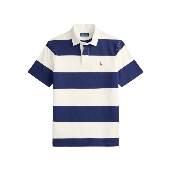 striped short-sleeve polo shirt