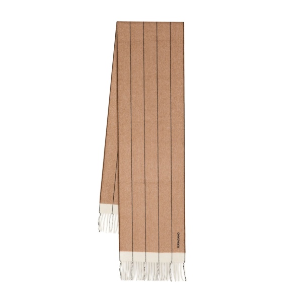 striped wool-cashmere scarf