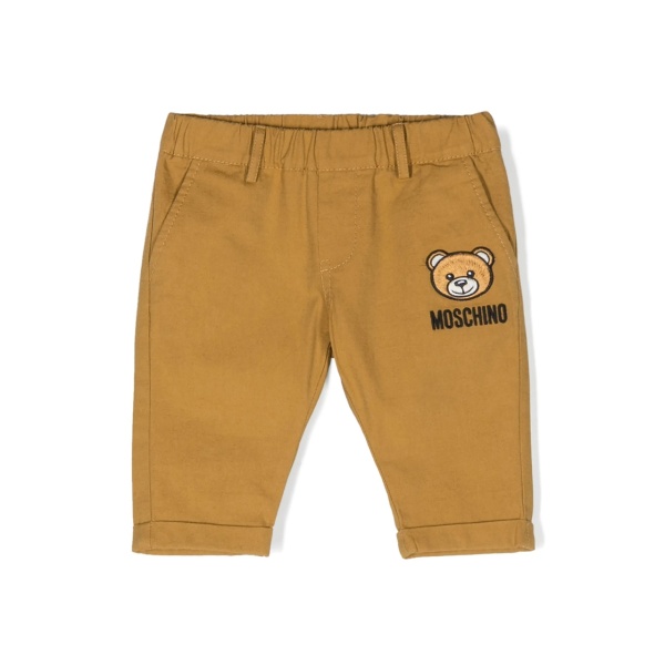 Teddy Bear-patch mid-rise chino trousers