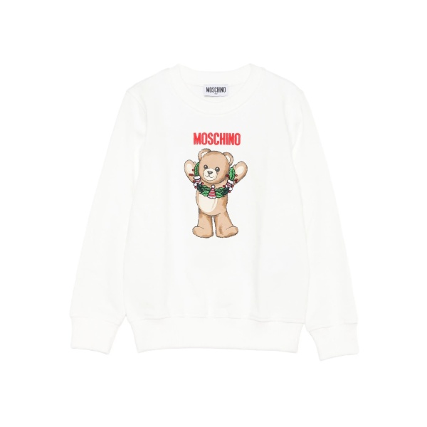teddy-print cotton sweatshirt