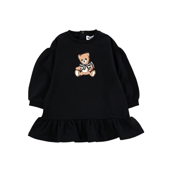 teddy-print ruffled dress