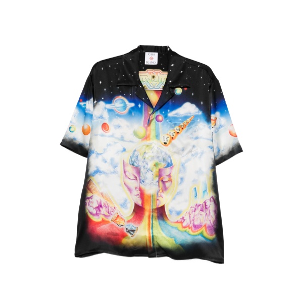 The Essential Experience cuban-collar graphic shirt
