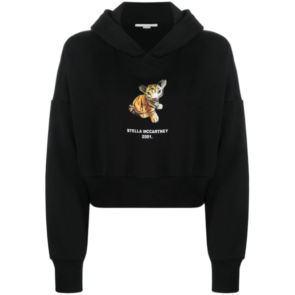 tiger-print cropped hoodie