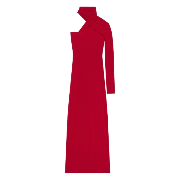 twisted one-shoulder midi dress