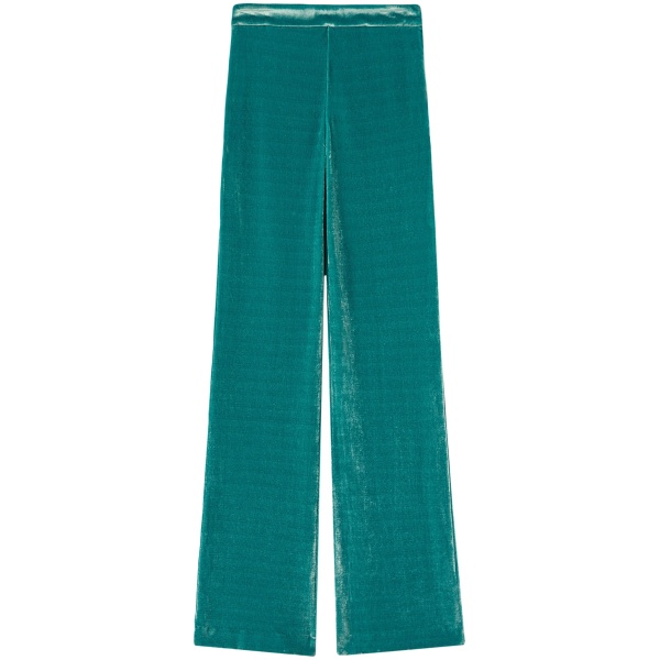 velvet straight-leg trousers
