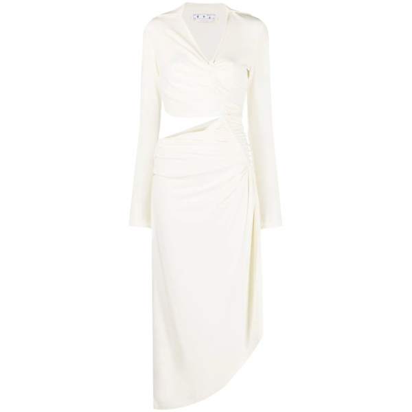 Vi-Crepe draped midi dress