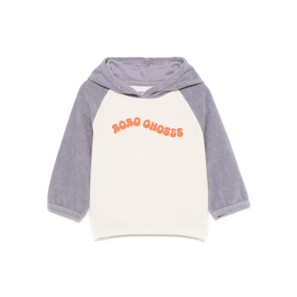 wavy-logo terry hoodie