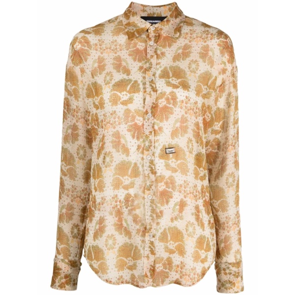 woven floral jacquard shirt