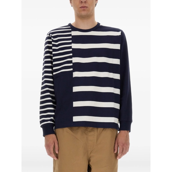 x YMC striped patchwork T-shirt