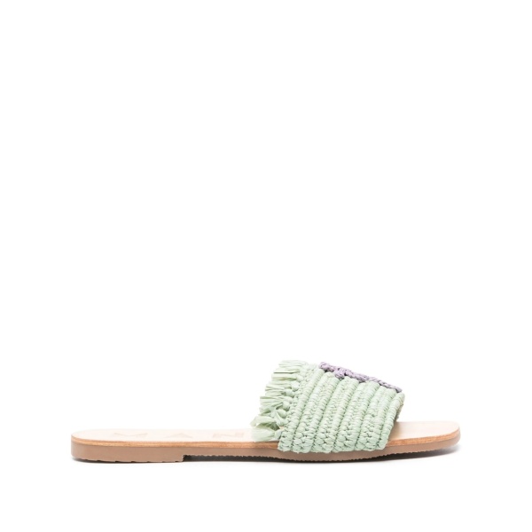 Yucatán logo-patch flat sandals