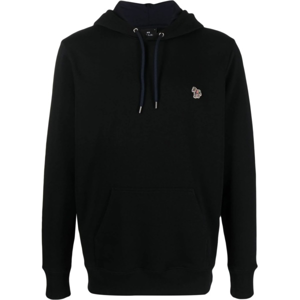 Zebra-patch pullover hoodie