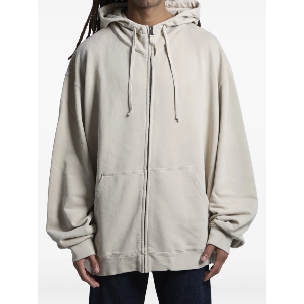 zip embroidery sweatshirt