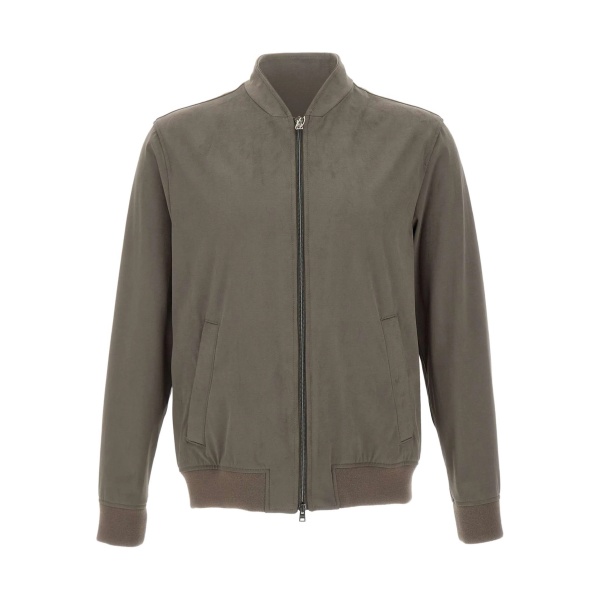 zip-fastening bomber jacket