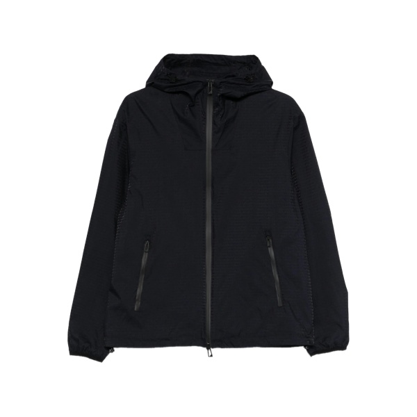 zip-up hooded jacket