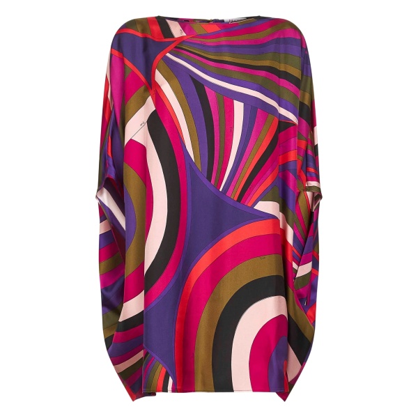 abstract-pattern print cape dress